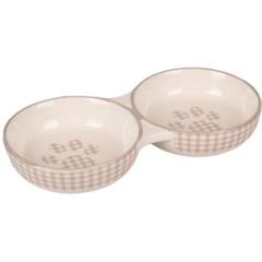 Flamingo Eetkom Kat Mylo Keram Dubbel Beige-wit 145ml 2x11c