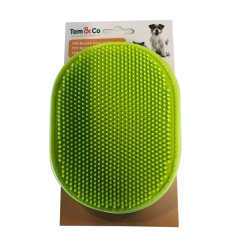 Tom&Co Hondenborstel Rubber Rood 13x9cm