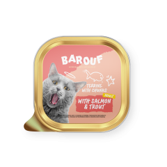 Barouf Kuipje Terrine Kattenvoer met Zalm & Forel 100g