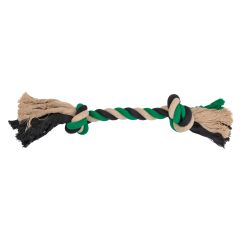 CORDE COTON 2 NOEUDS VERT-NOIR 50CM