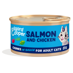 Edgard & Cooper pour Chat Adult Morceaux Saumon/poulet 85g