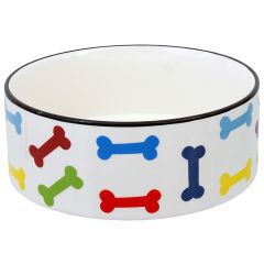 Dog Fantasy Gamelle En Céramique - Motif Os - 20.5x7.5cm