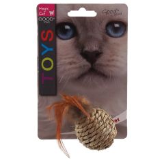 Magic Cat Balle En Herbes Marines Avec Des Plumes - 9cm