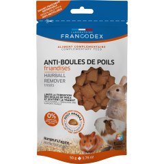 Francodex Anti-Boules de Poils Friandises pour Rongeurs et Lapins 50g