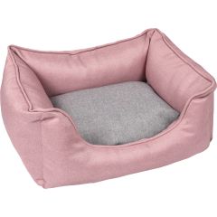 Panier Gora Rectangulaire+passepoil Rose 50x40x20cm