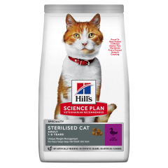 Hill's Science Plan Sterilised Cat Young Adult Au Canard Cat Food 1.5kg