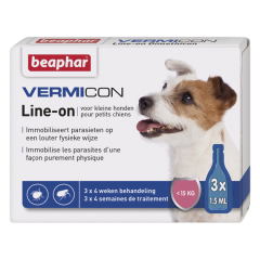 Beaphar Vermicon Line-On Antiparasitaire Pour Petit Chien 3x1,5ml