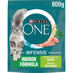 Purina One Bifensis Indoor Croquettes pour Chat à la Dinde 800g