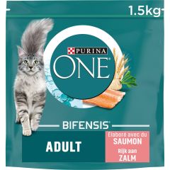 Purina One Bifensis Adult Saumon Et Céréales Complètes 1,5kg