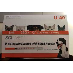 Seringue insuline Caninsulin 40 ui/ml montée (en seringue de 1ml et de 0,5ml)