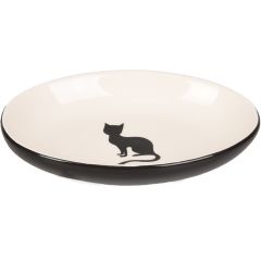 Eetschaaltje Kat Nala Keramisch Ovaal Zw-wit 90ml 13cm