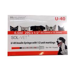Seringues Caninsulin 40ui/0.5ml X 100
