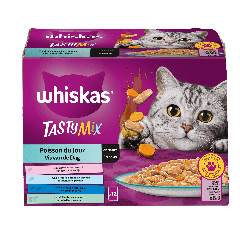 Whiskas Tasty Mix Poisson En Sauce Sachets Pour Chat 12x85g