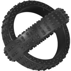Flamingo Jouet Chien Caoutchouc Gladiator Cross Ball Noir
