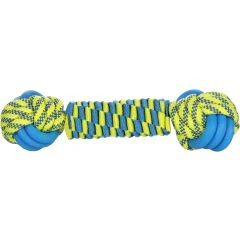 Flamingo Tofla Knoopbeen Blauw/Geel Hondenspeelgoed 28cm