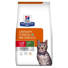 Hill's Prescription Diet C/D Urinary Stress + Metabolic croquettes pour chat au poulet