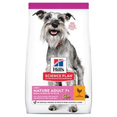 Hill's Science Plan Mature Adult Light Small & Mini croquettes pour petit chien sénior au poulet