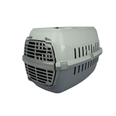 Good Mateo Cage de Transort Gris pour Chats et Petits Chiens 49x32x30cm