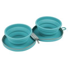 Yogi Family Double Bol en Silicone de Voyage Bleu