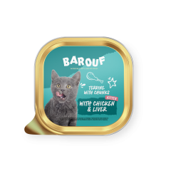 Barouf Barquette pour Chat Poulet & Levier 100g