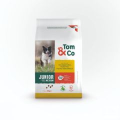 Tom&Co Medium Junior Croquettes pour Chien au Poulet 3kg