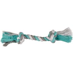 Jouet chien Jim Corde 2 Noeuds en Coton Menthe/blanc/gris Xl 40cm