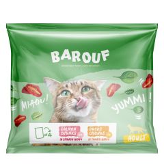 Barouf Pochons pour Chat Saumon & Canard 4x100g