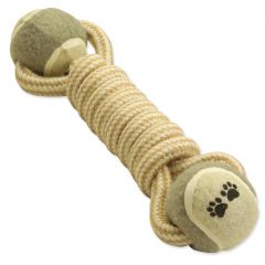 Dog Fantasy Halter Uit Jutte Met Tennisballen - 28cm