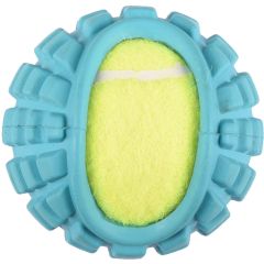 Flamingo Drury Balle Tennis Bleu En Caoutchouc pour Chien 5,5cm