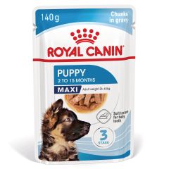 Royal Canin Maxi Puppy Natvoer in Gravy 10x140g