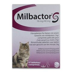 Milbactor Grote Kat - 4 Tabletten