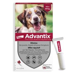Advantix middelgrote honden 10-25kg 4 pipetten