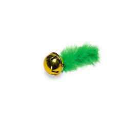 Beeztees Noël Cloche avec Plume Jouet pour Chat Vert 13x5x4cm