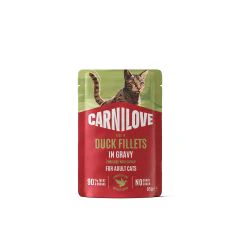 Carnilove Nourriture Humide pour Chats Sauce au Canard Enrichi en Herbe à Chat 24x85g