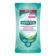 Sanytol Tissues Désinfectants à l' Eucalyptus 120 Pièces