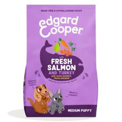 Edgard & Cooper Croquettes pour Chiots Moyens au Saumon et Dinde 2,5kg