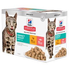 Hill's Science Plan Adult Perfect Weight Kattenvoer Nat Met Kip & Zalm 85g Multipack