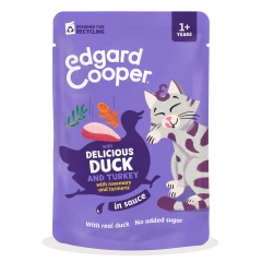 Edgard & Cooper Nourriture Humide en Sauce pour Chats au Canard et Dinde 85g