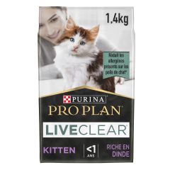 Purina Pro Plan Liveclear pour Chaton à la dinde 1,4kg