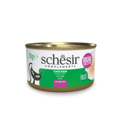 Schesir Natvoer voor Katten met Kipfilet in Bouillon 12x70g