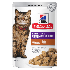 Hill's Science Plan Sensitive Stomach & Skin Natvoer met Kalkoen voor Volwassen Katten 12x85g