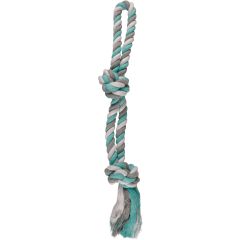 Jouet chien Jim Corde De Tirage 2 Noeuds en Coton Menthe/blanc/gris 50cm