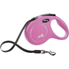 Laisse Flexi New Classic Sangle M/5m Rose