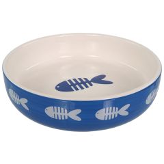 Magic Cat Gamelle En Céramique Avec Motif De Poisson - Bleu/blanc - 13x4cm