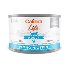 Calibra Life Chat Adulte Monoprotein au Poulet en Boîtes 6x200g