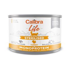 Calibra Life Monoprotein pour Chat Adulte Sterilise À La Dinde En Boîtes 6x200g