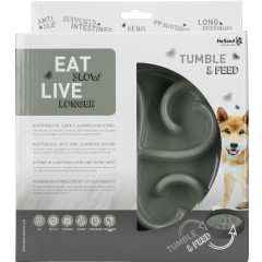 Eat Slow Anti Schrokbak voor Honden Live Longer Grijs