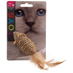 Magic Cat Muis Van Zeegras En Veren - 18cm