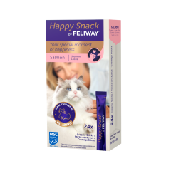 Happy Snack by Feliway Friandises pour Chat au Saumon 24x15g