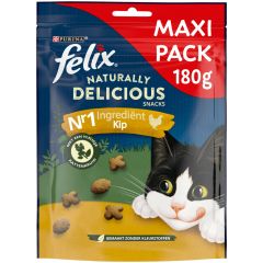 Felix Naturally Delicious Kattensnacks Met Kipsmaak en Kattenkruid 180g